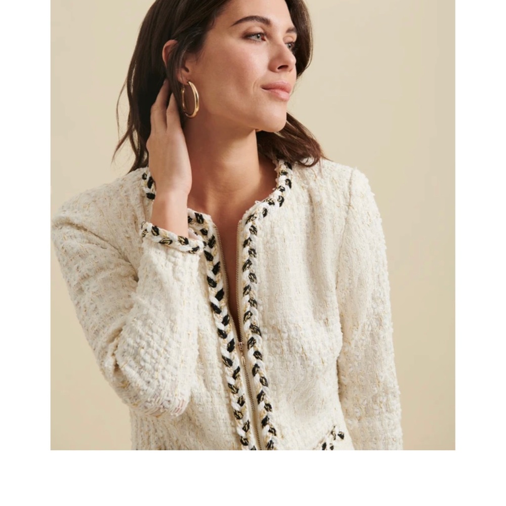 Anne Fontaine Cream Textured Blazer